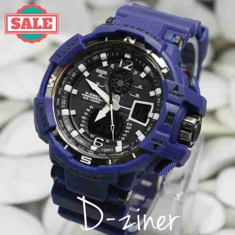 Promo JAM TANGAN PRIA - DZINER ORI ANTI AIR GWA 1100 BLUE
