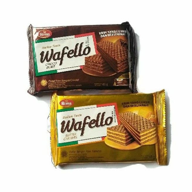 

Wafer Wafello Choco Blast dan Butter Caramel 37g