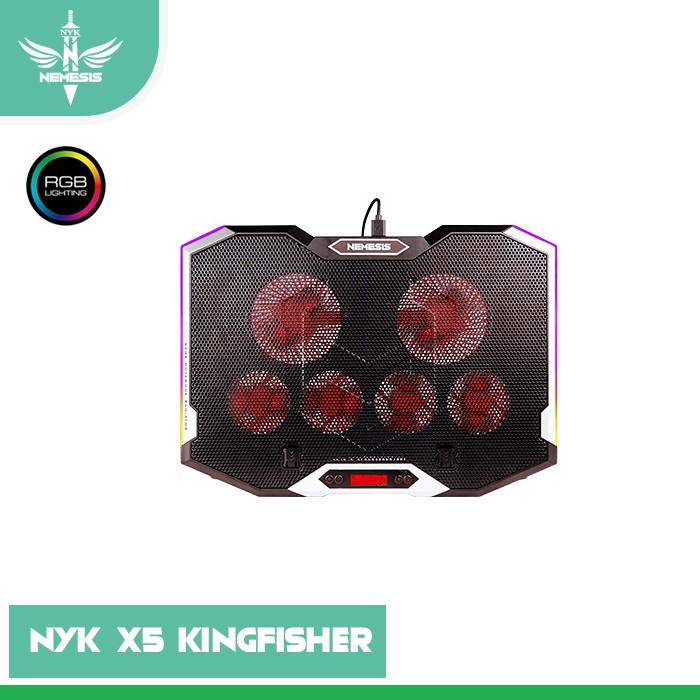 Kipas Laptop Gaming Notebook Cooling Pad NYK Nemesis X-5 Kingfisher