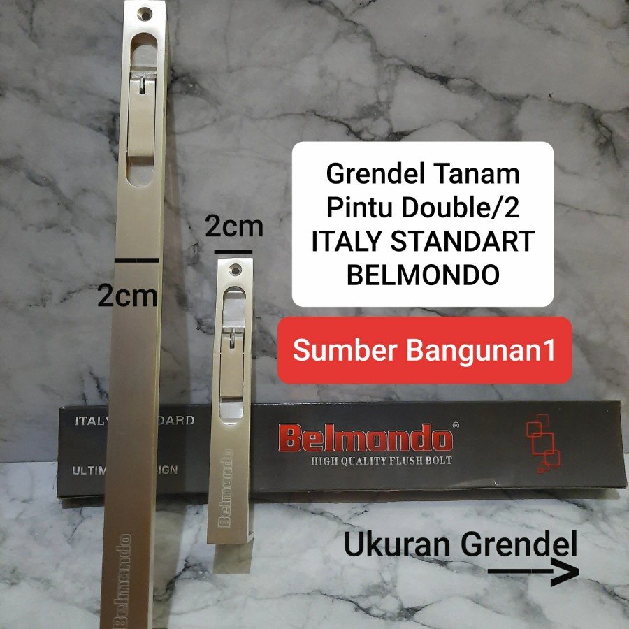 grendel tanam pintu dua 2 BELMONDO double kunci pintu kayu selot