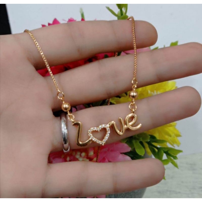 kalung bacaan love permata panjang kalung 45 cm