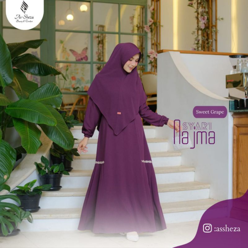 Najma Set Syari By As Sheza / Set Syari Original As Sheza / Najma Set Khimar