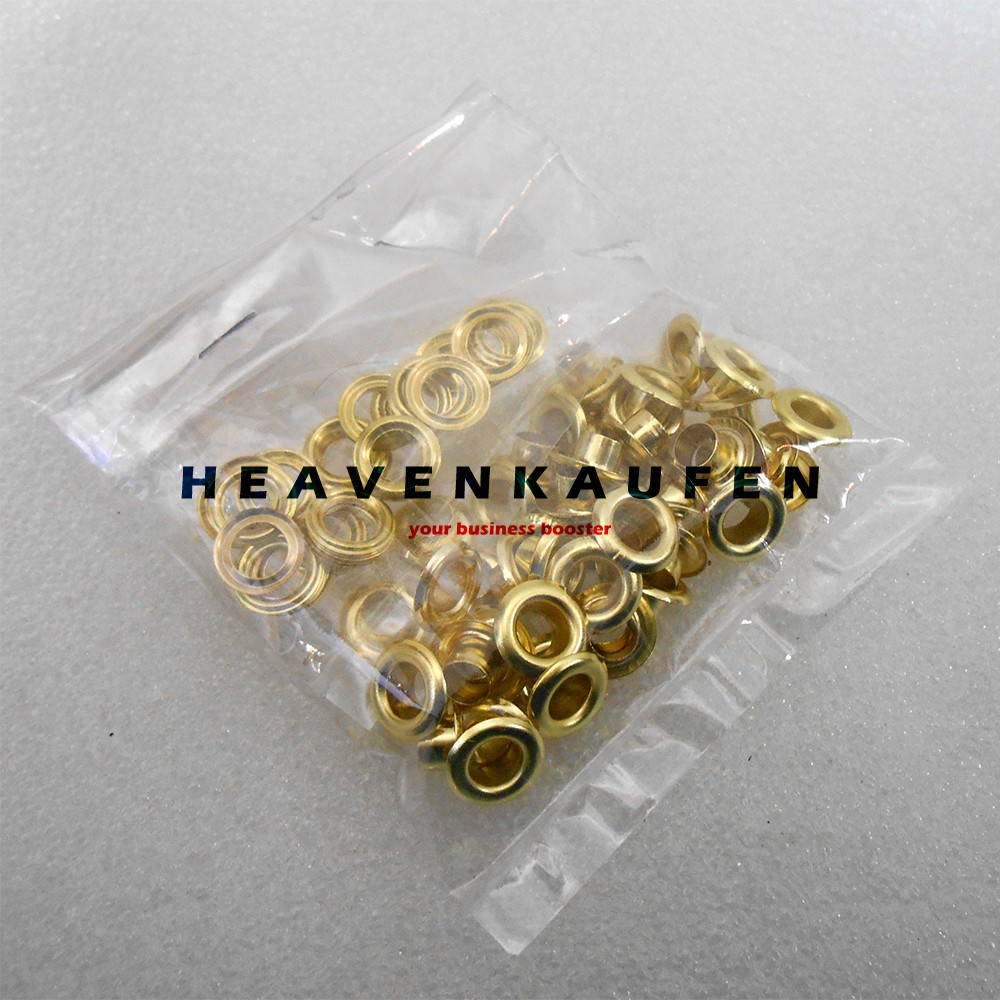 Mata Ayam / Eyelet 6 mm Warna Gold Emas Harga Per Pack isi 50 Pcs