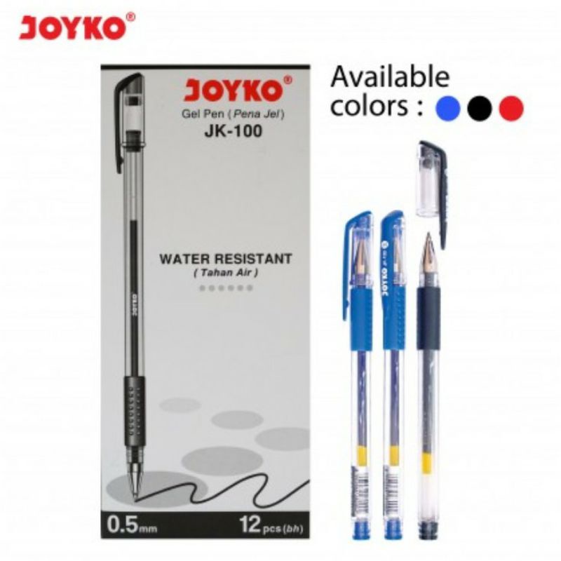 PULPEN TAHAN AIR WATER RESISTANT GEL PEN JOYKO JK100