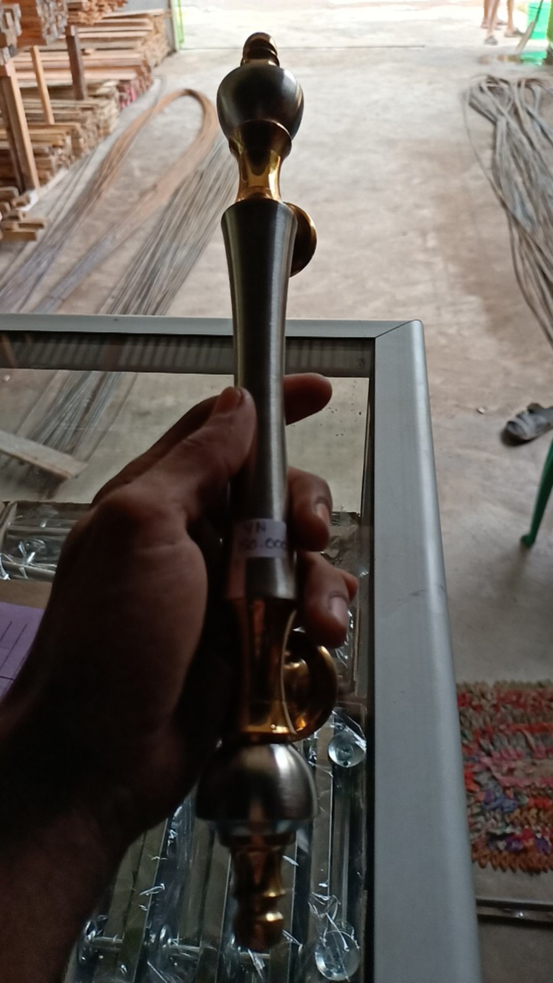 Handle Pintu Rumah Full Kuningan Dahlia Gold 32 Cm Tarikan Pintu Gagang Pintu Kunci Pintu Minimalis