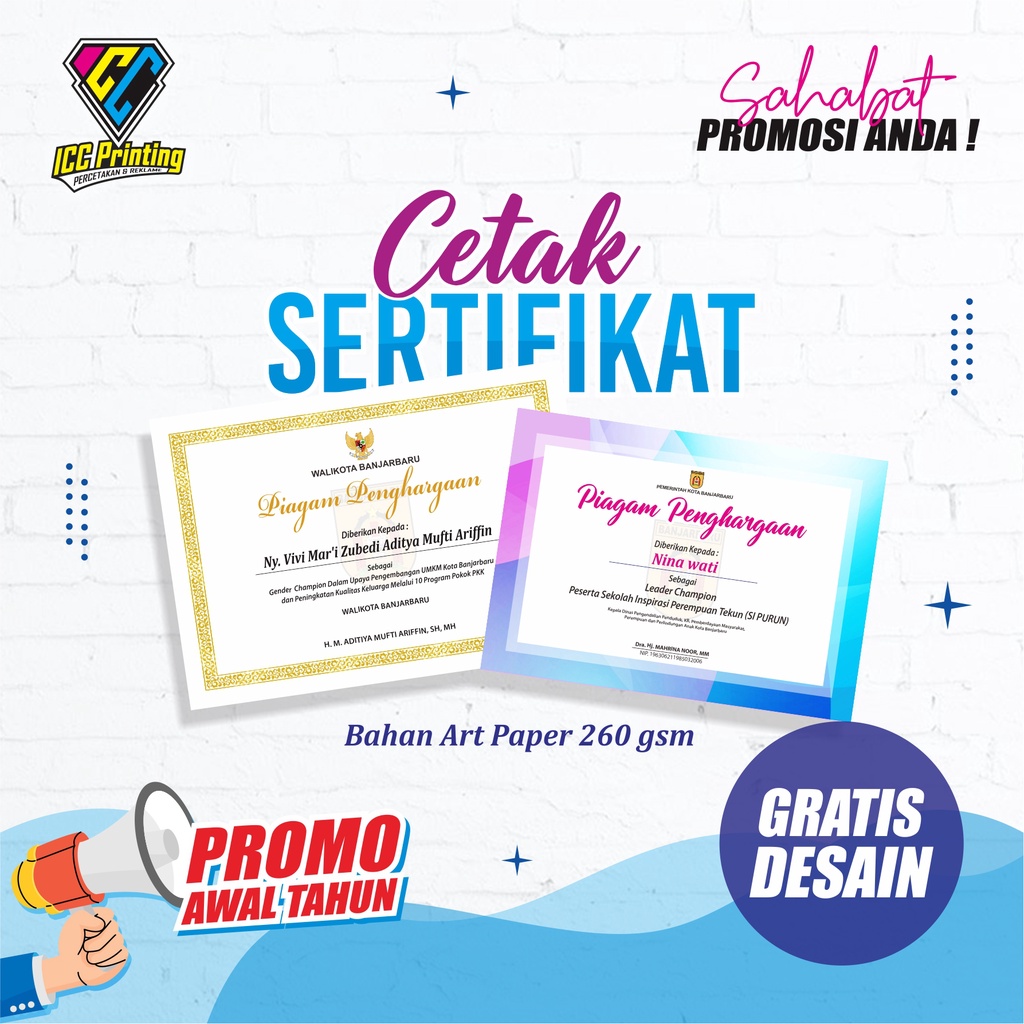 

SERTIFIKAT / PIAGAM PENGHARGAAN
