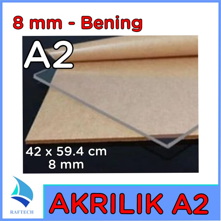 Akrilik A2 Lembaran 8mm Acrylic 8 mm Bening Transparan Marga Cipta