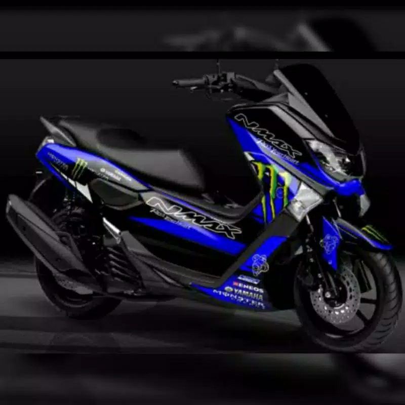 sticker decal nmax full body biru hitam