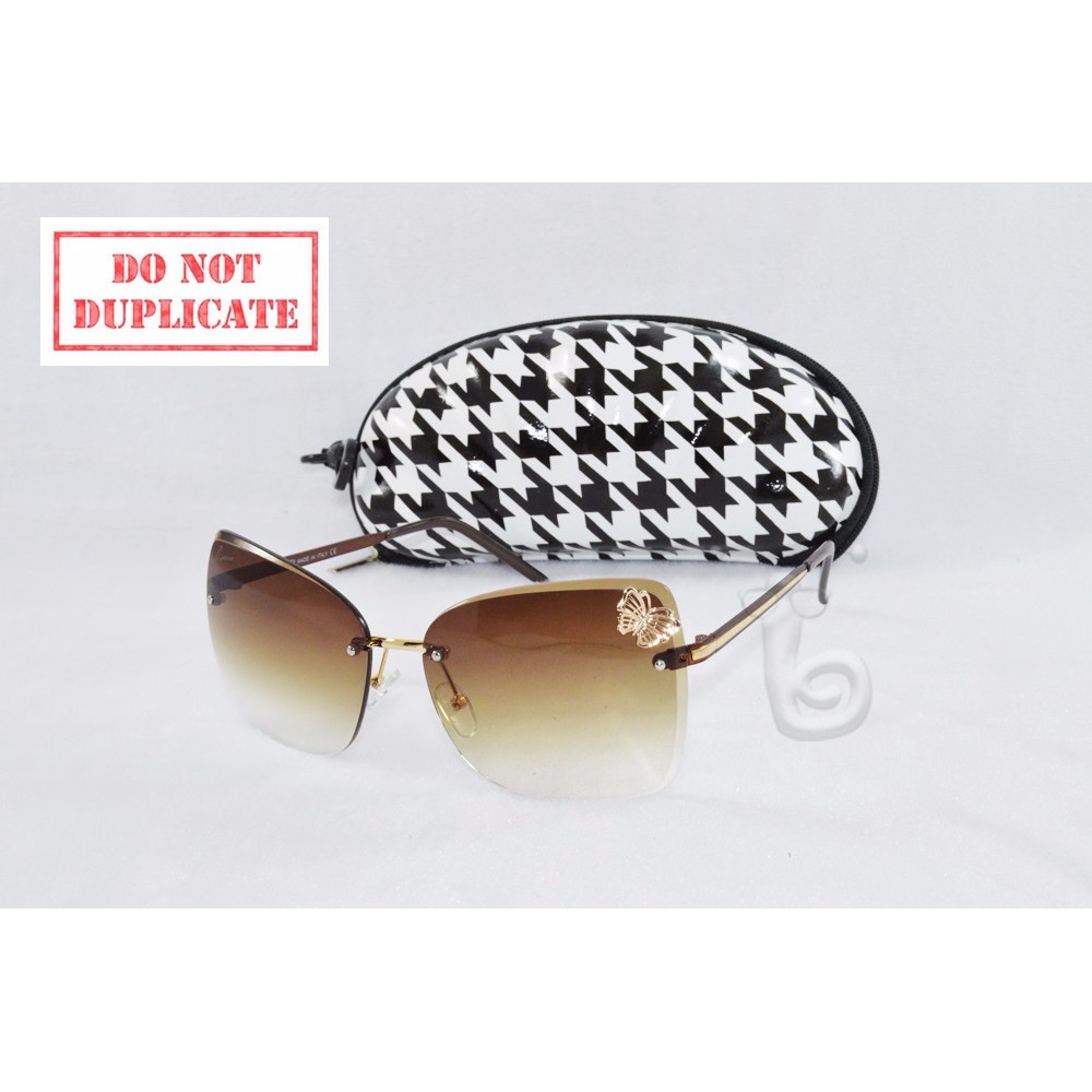 PAHE Kacamata Sunglass Gucci kupu Ashanty Coklat