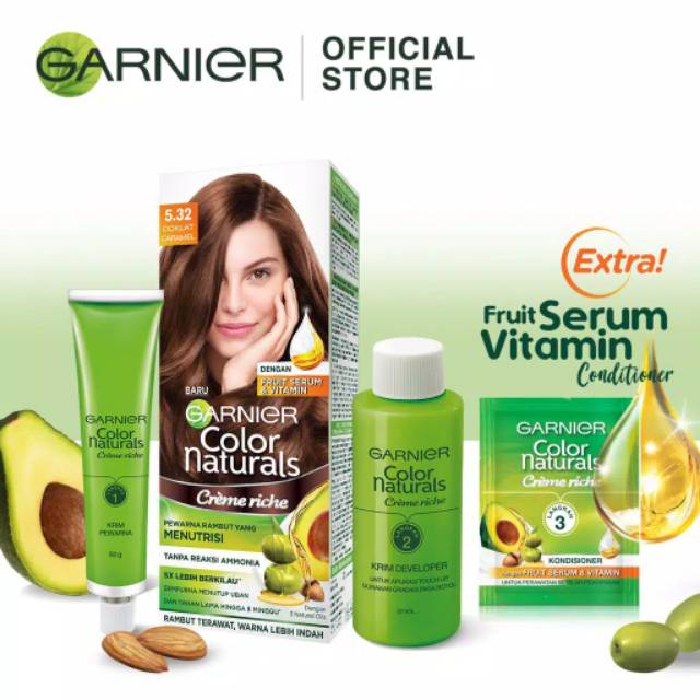 Garnier Hair Colour Natural Box Warna Lengkap Semir Rambut Hitam Coklat Biru Plum Red Merah Derry Baru - Murahnuemen