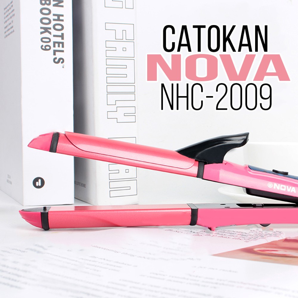 Catokan Rambut Nova Catok Pelurus dan Keriting Rambut NHC-2009 + GRATIS Catok Mini Haidi Catokan Travel HD-768 Pelurus Rambut