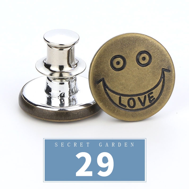 Kancing Jeans Logam Simple Adjustable Kancing Pengait Celana Panjang Jeans Denim Desain Bunga Daisy Warna Putih Kait Pengecil Lingkar Pinggang Celana Jeans Model Bisa Dilepas-1 PC-29