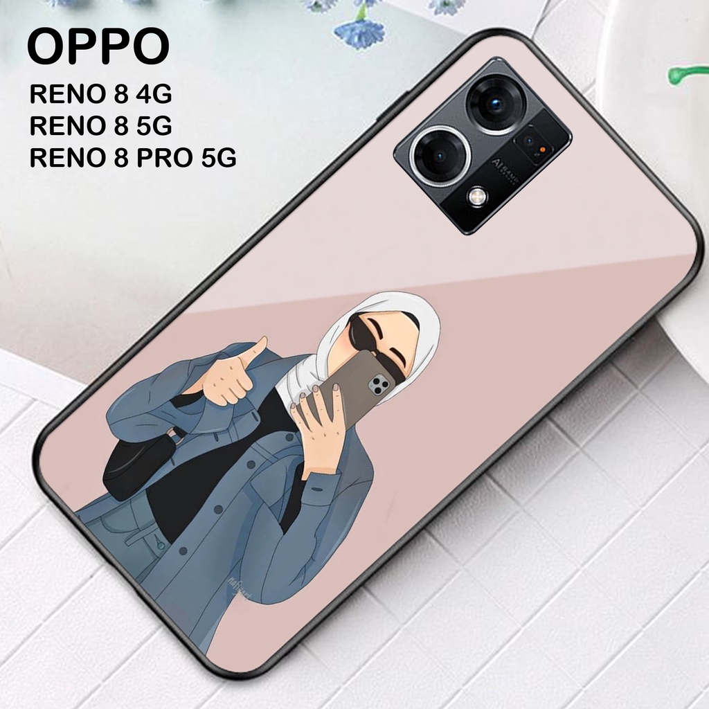 Softcase Glass Kaca Oppo Reno 8 4G 5G Pro 5G  - Case HP Oppo Reno 8 4G 5G Pro 5G - Casing HP Oppo Re