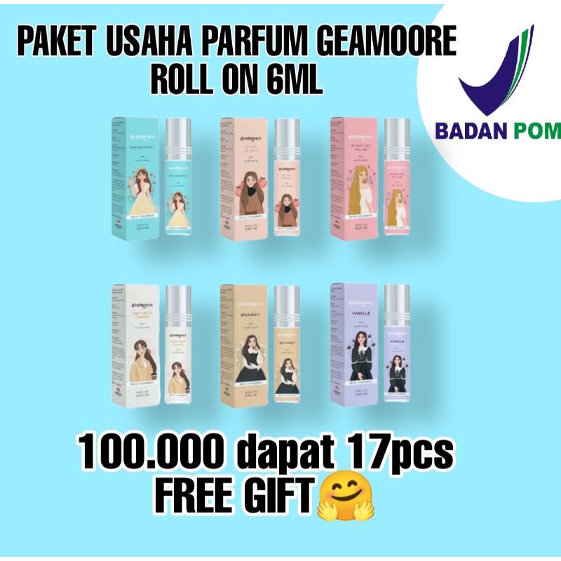 PAKET USAHA RESELLER PARFUM GEAMOORE 6ML ROLL ON