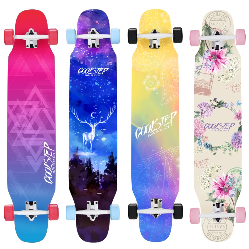 Papan Skateboard Longboard Profesional 107CM 43 Inch Untuk Anak Laki-Laki / Perempuan