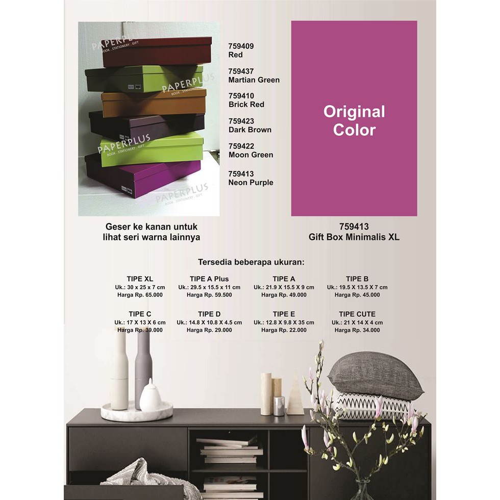 

Kotak kado/Kotak Hadiah/Gift Box Minimalis XL_Spectra Neon Purple