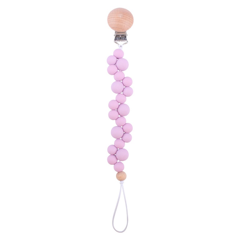 Mary Klip Rantai Manik Kayu Beech Holder Dot Empeng / Teether Bayi DIY