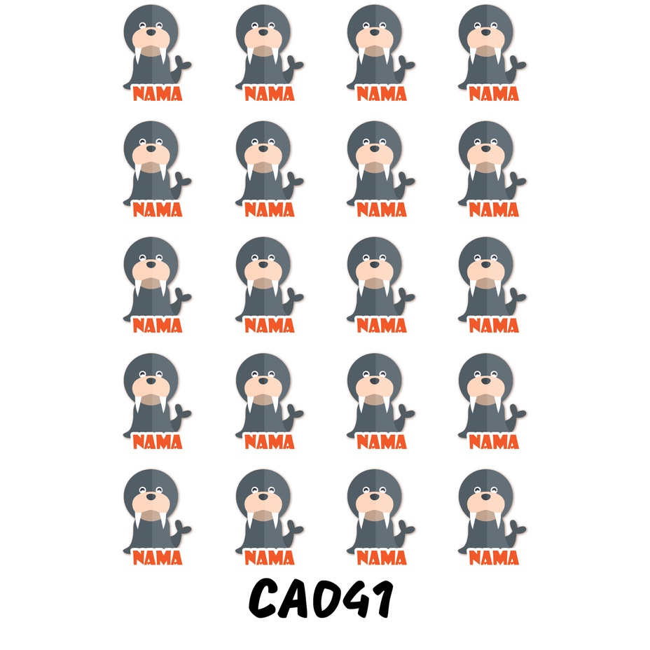 

Sticker Nama Cutting Label Waterproof Tahan Air Walrus (CA041)