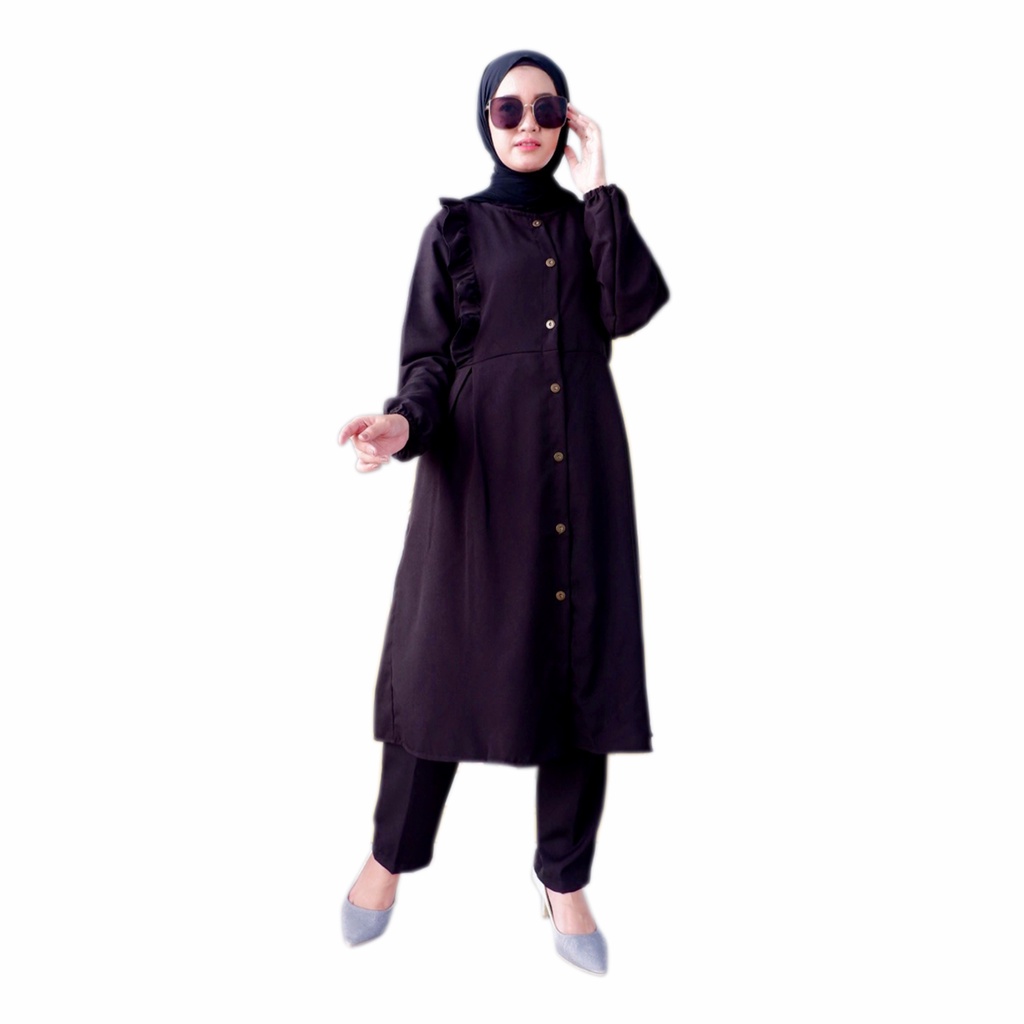 Setelan Tunik Dan Celana Ity Crepe Model Aku Karissa / One Set Tunik Adirena Rempel