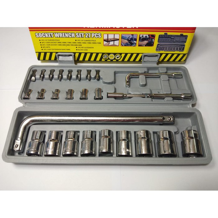 Kenmaster Kunci Sok Socket Kunci Set Motor 27 Pcs