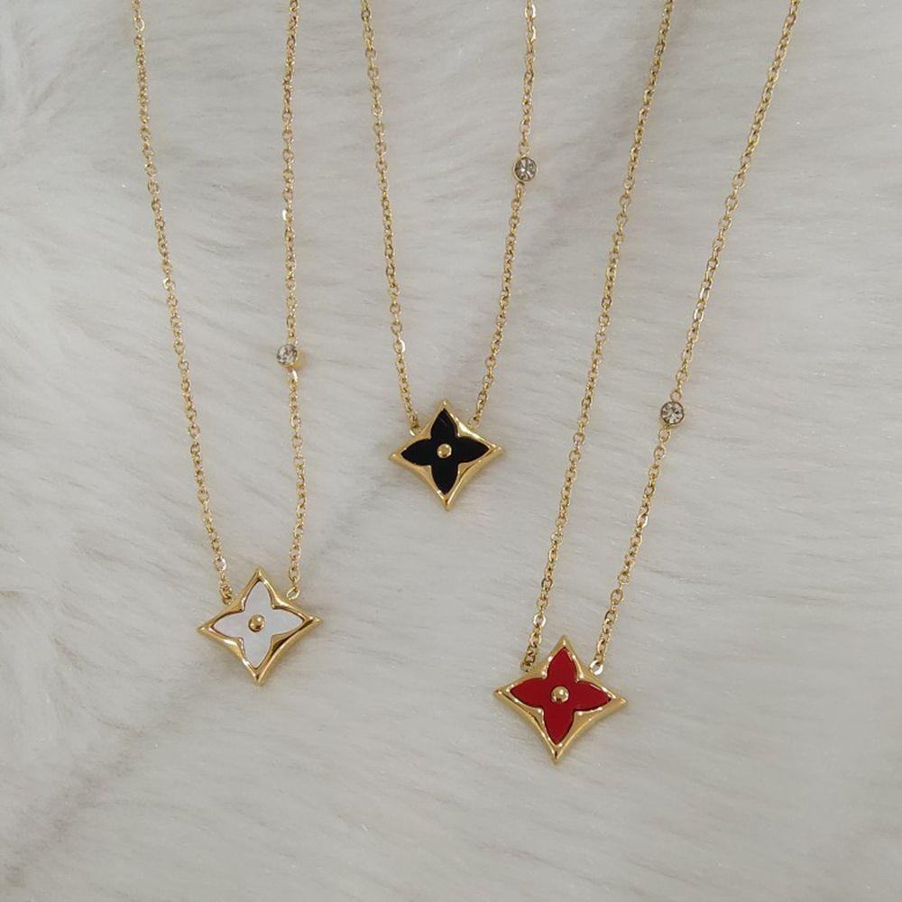 Mxbeauty Clover Necklace Charms Indah Trendi Shell Hadiah Pesta Berlian Keren Wanita Necklace