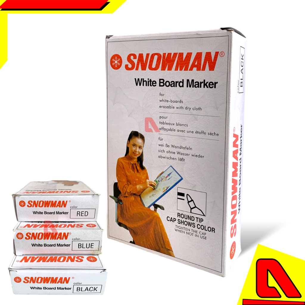 

WHITEBOARD MARKER SNOWMAN SPIDOL MARKER SNOWMAN WHITEBOARD MERAH BIRU HITAM ECER