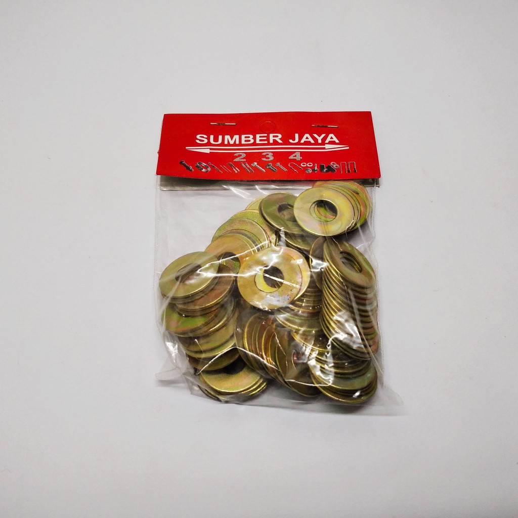 RING PLAT M8 WASHER PLATE 8x18 mm 100 PCS KUNING TERMURAH