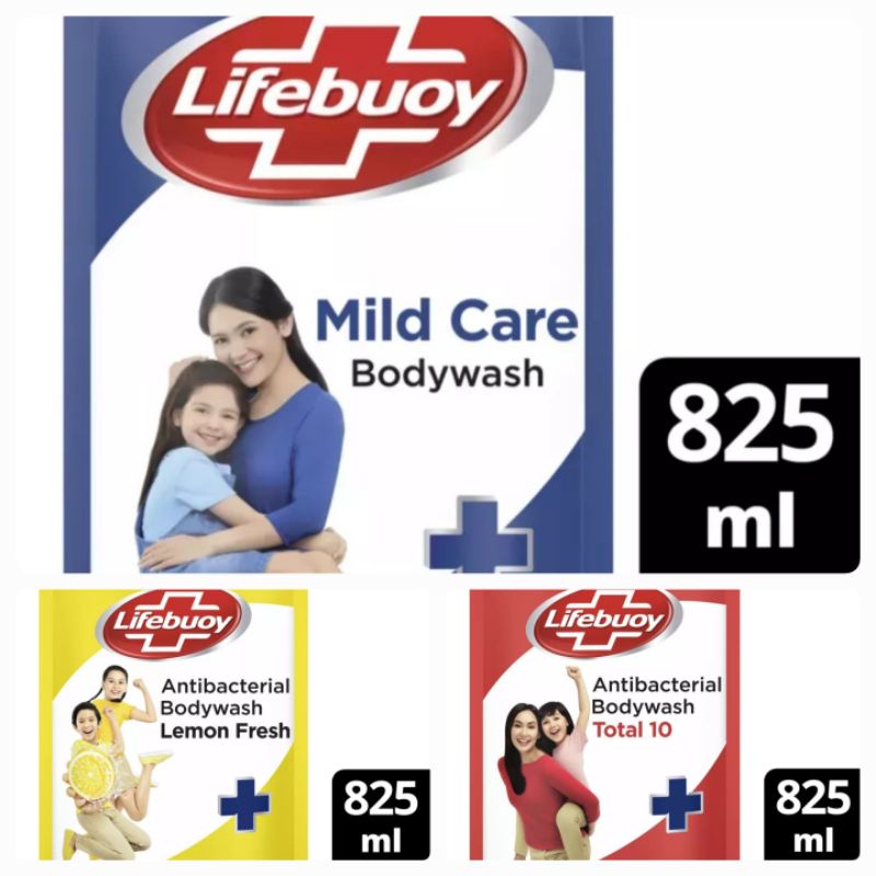 Lifebuoy Antibacterial Body Wash Sabun Mandi Cair Refill 825 ml kemasan sachet