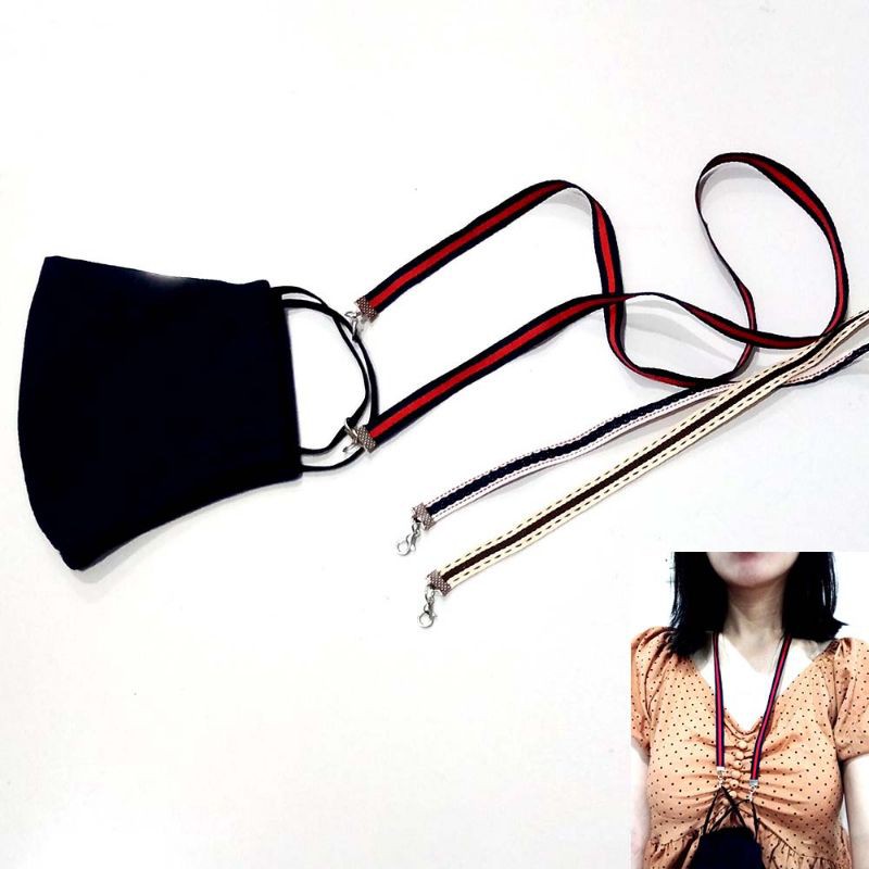 Kalung Gantungan Tali Masker Strap Mask Hanging Korean Pita Series Multifungsi