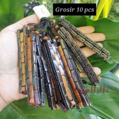 Grosir 10 pcs Gelang rel jam motif pinggir hitam kokka kaukah