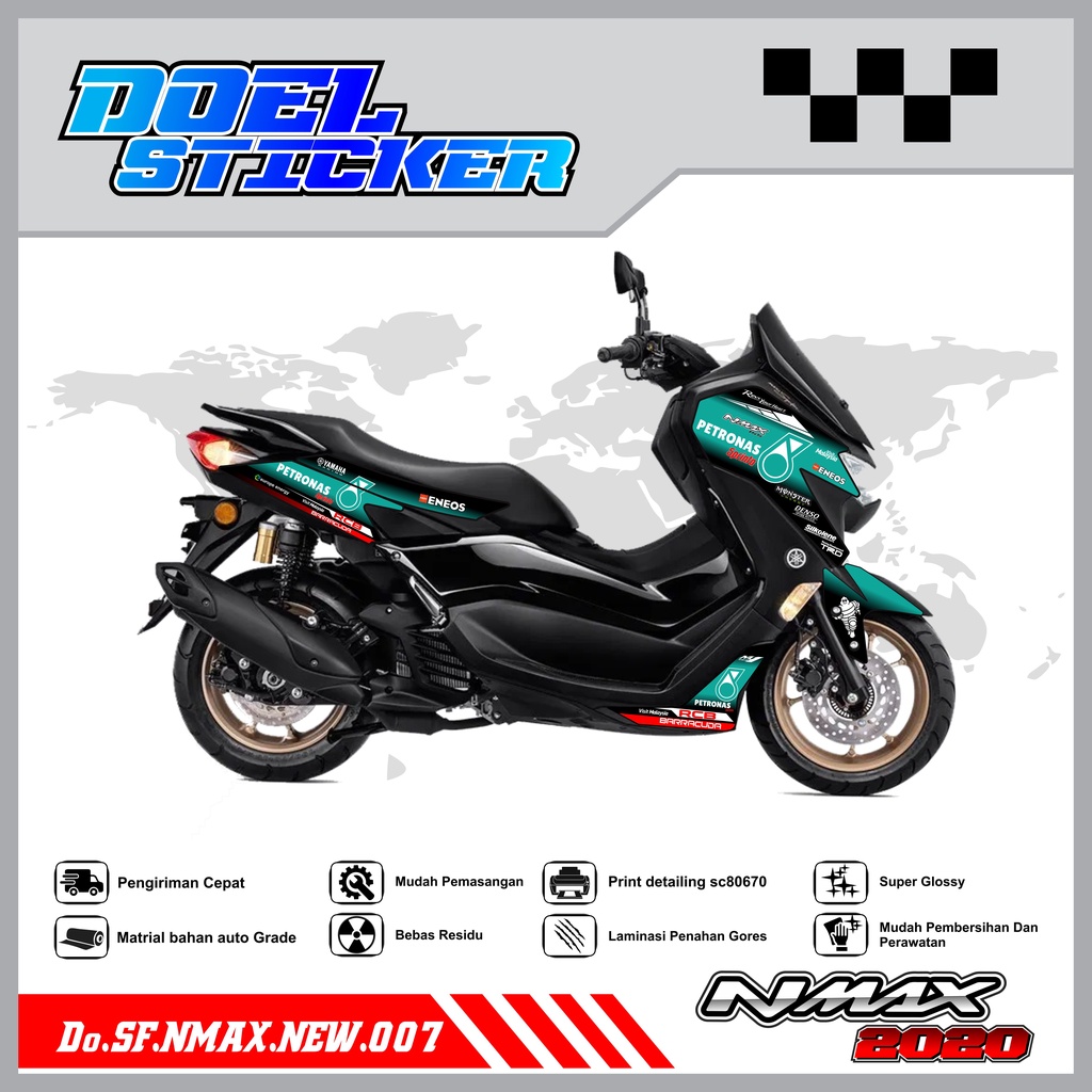 STICKER STRIPING NMAX NEW 2020 - STICKER STRIPING LIST VARIASI HOLOGRAM , CROME YAMAHA NMAX NEW 2020 DOEL 007