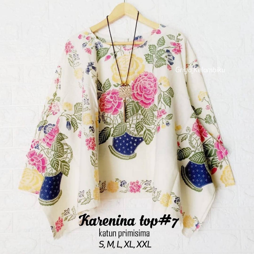 Blouse Wanita Korea Kekinian Motif Bunga Blouse Remaja Terkini ( Blouse Batik Original Solo )-1