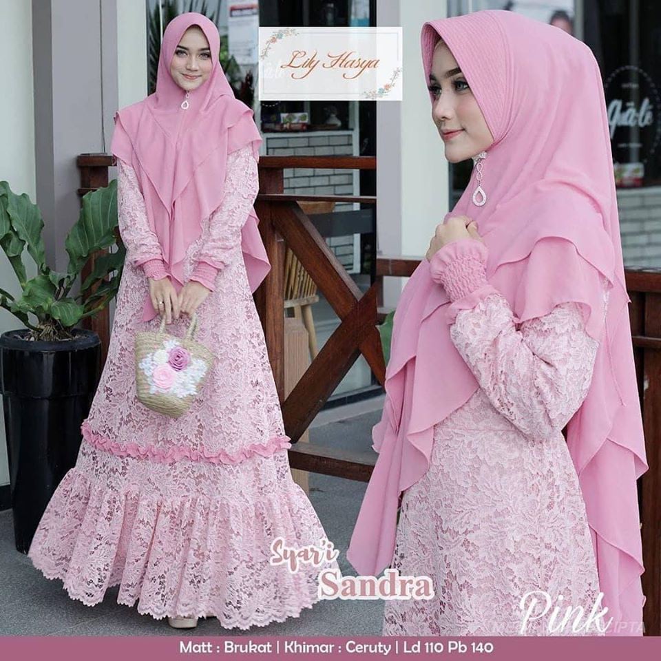 SANDRA SYARI / GAMIS MUSLIM BCB-BIG SALE PINK