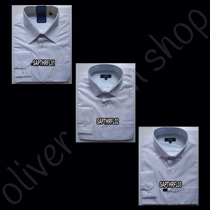 Kemeja Putih Reguler Fit Lengan Panjang Merk Stanley Adams