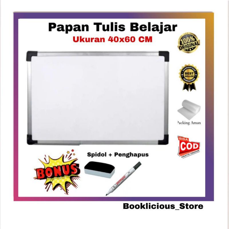 

Papan Tulis White Board Untuk Belajar Ukuran 40×60 cm