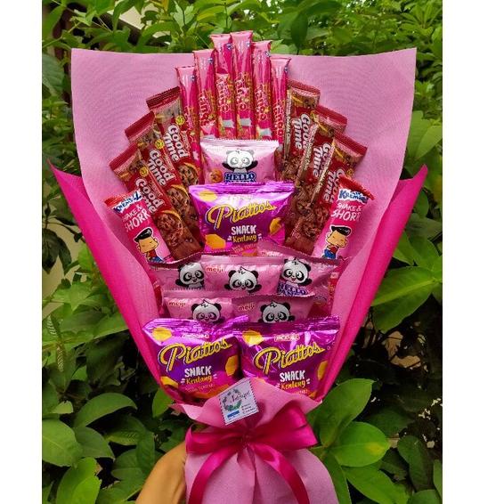 

Kekinian.. Buket PINK /paket/bingkisan Snack Ulang Tahun/Ultah/ Wisuda/Kado/Hadiah 71