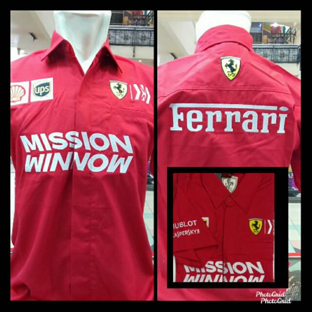 Kemeja Ferrari Mission Winnow - ups - Shell - Hublot - CasperSky - Baju - Otomotif - Formula 1 - F1 