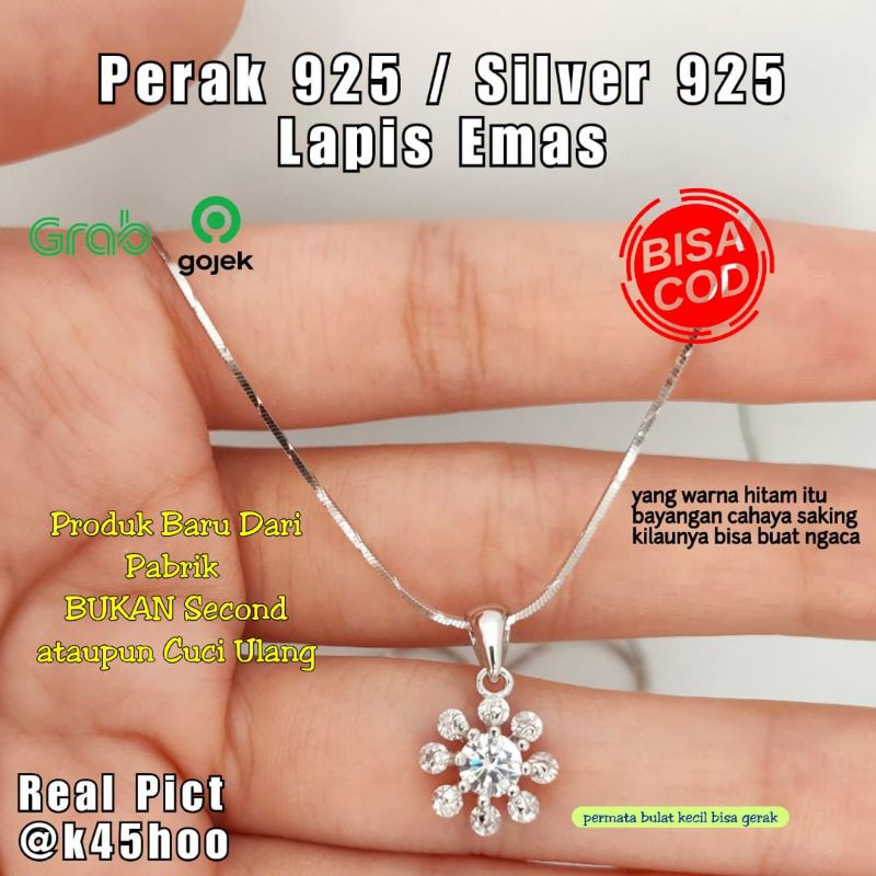 KALUNG SILVER 925 LAPIS EMAS PUTIH ASLI KALUNG PERAK 925 LAPIS EMAS PUTIH ASLI KALUNG ANTI KARAT
