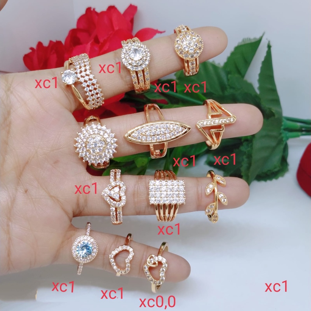 cincin perhiasan Wanita Titanium Xuping Rodium Dewasa Perhiasan Lapis Emas 18,24 Karat