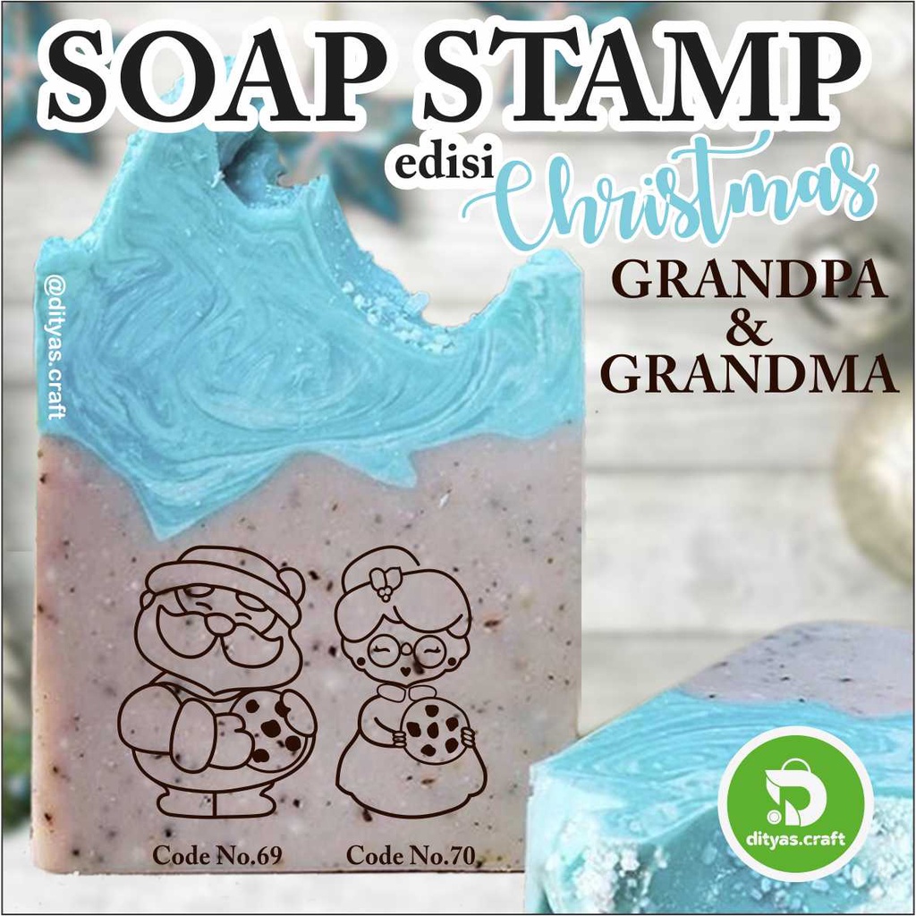 

soap stamp / stempel sabun / edisi MERRY CHRISTMAS code grandma and grandpa