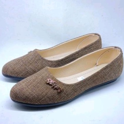 Monaka flatshoes wanita sepatu flat shoes wanita bahan kanvas KV01