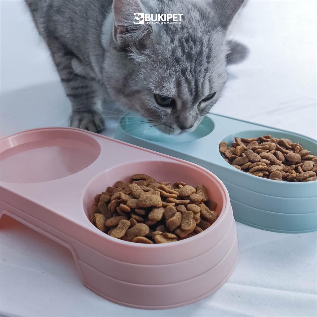 Tempat Makan Minum Kucing Anjing Pet Feeder  Anti Semut Tahan Lama Double Pet Bowl Termurah - DUAL PET BOWL