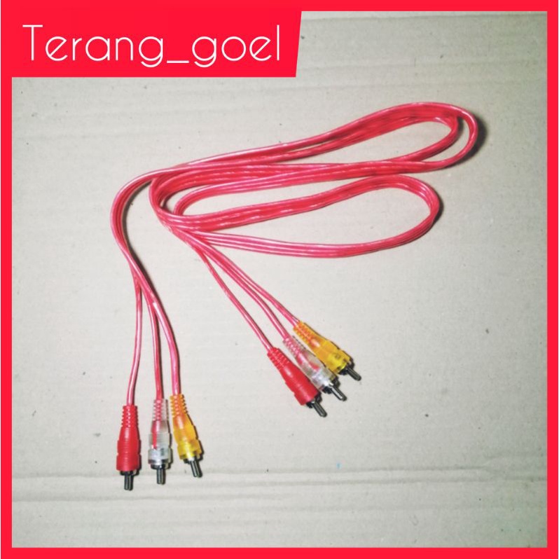 KABEL RCA 3 - 3 TRANSPARAN 1,5 METER / KABEL RCA 3 PIN TRANSPARAN / KABEL RCA