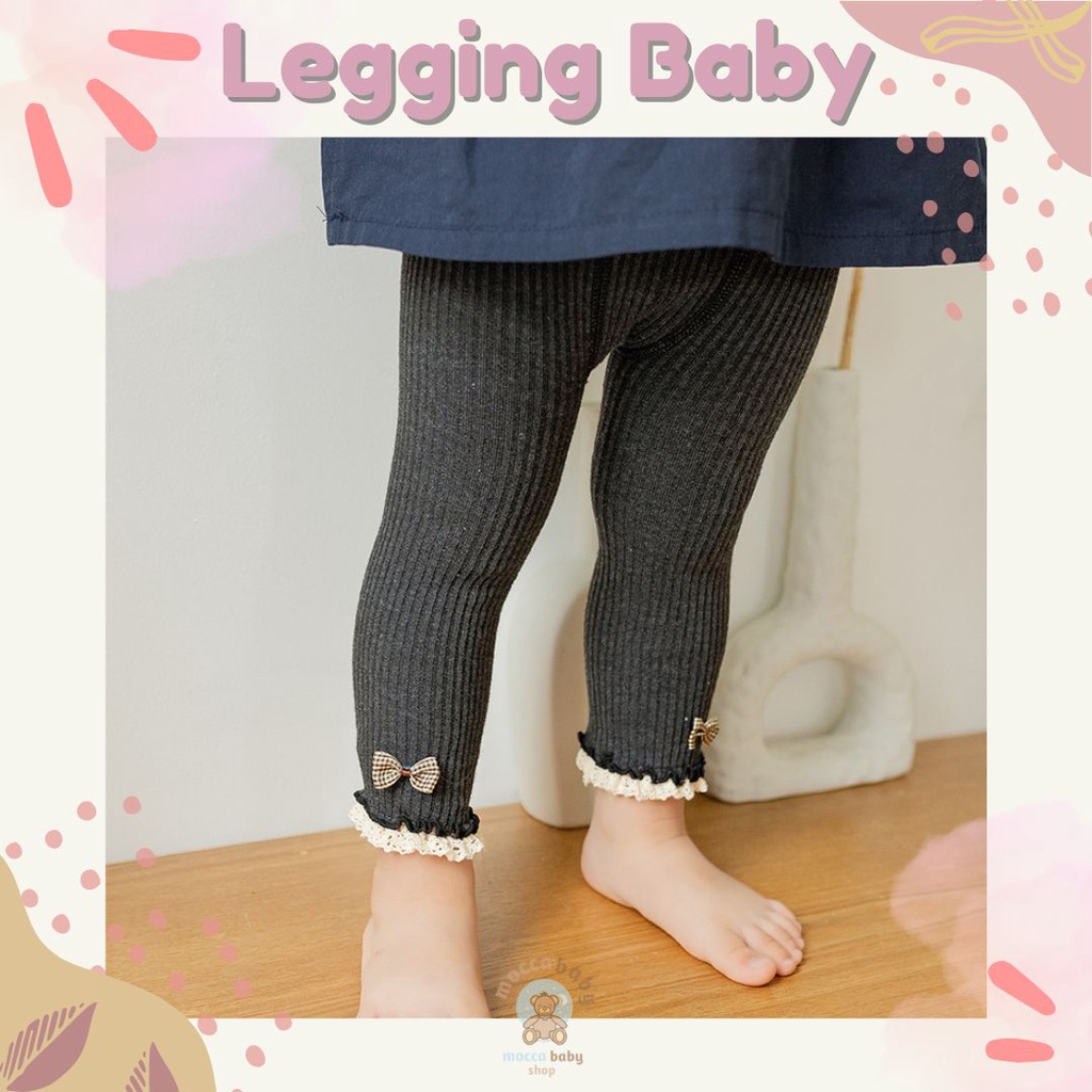 MBSS - LEGGING JOEY Legging buka kaki bayi / anak import motif warna polos