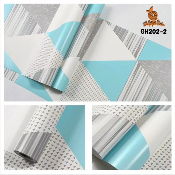 PROMO TERMURAH PAKET 5ROLL WALLPAPER DINDING RUANG TAMU STIKER DINDING MOTIF SEGITIGA MODERN BEST SELLER !!! ( BUY 4 GET 1 FREE )