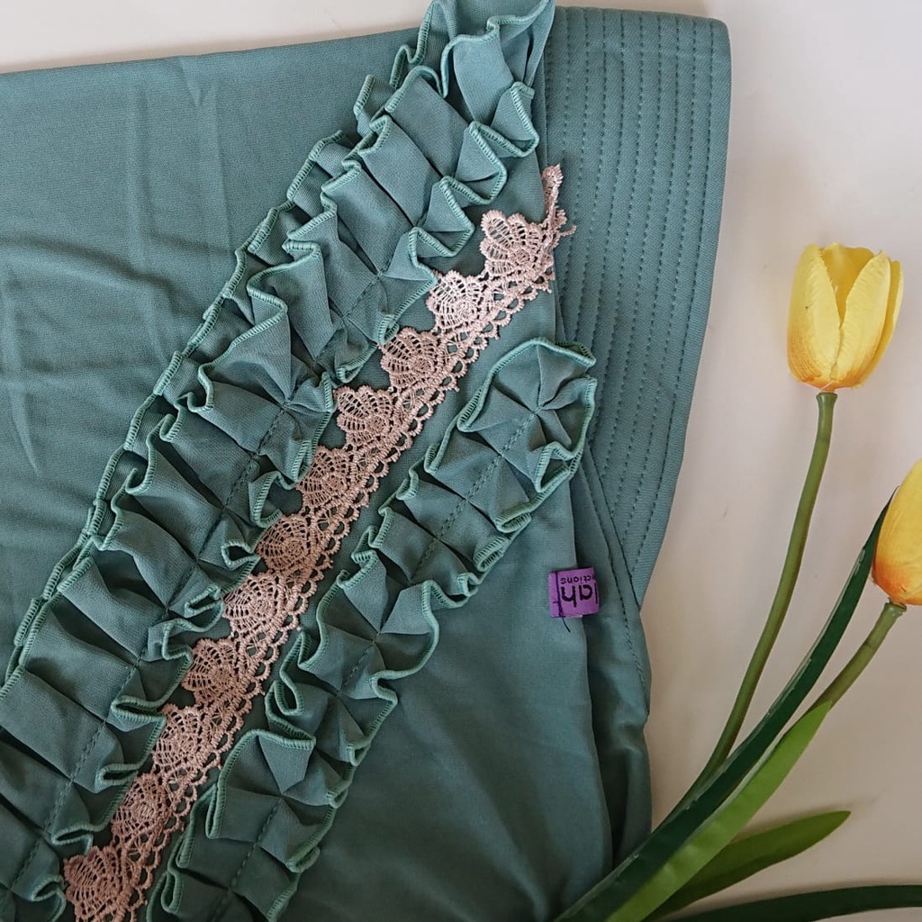 Jilbab Instan Rempel Gotik Prada Premium/Hijab Harian Rempel Depan Jersey Super Premium Daura-Baby green