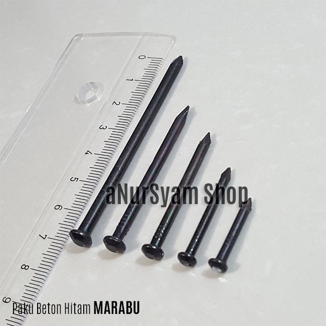 Paku Beton MARABU Hitam 2,3,4,5,7,10 / Paku Tembok Beton Hitam | Shopee