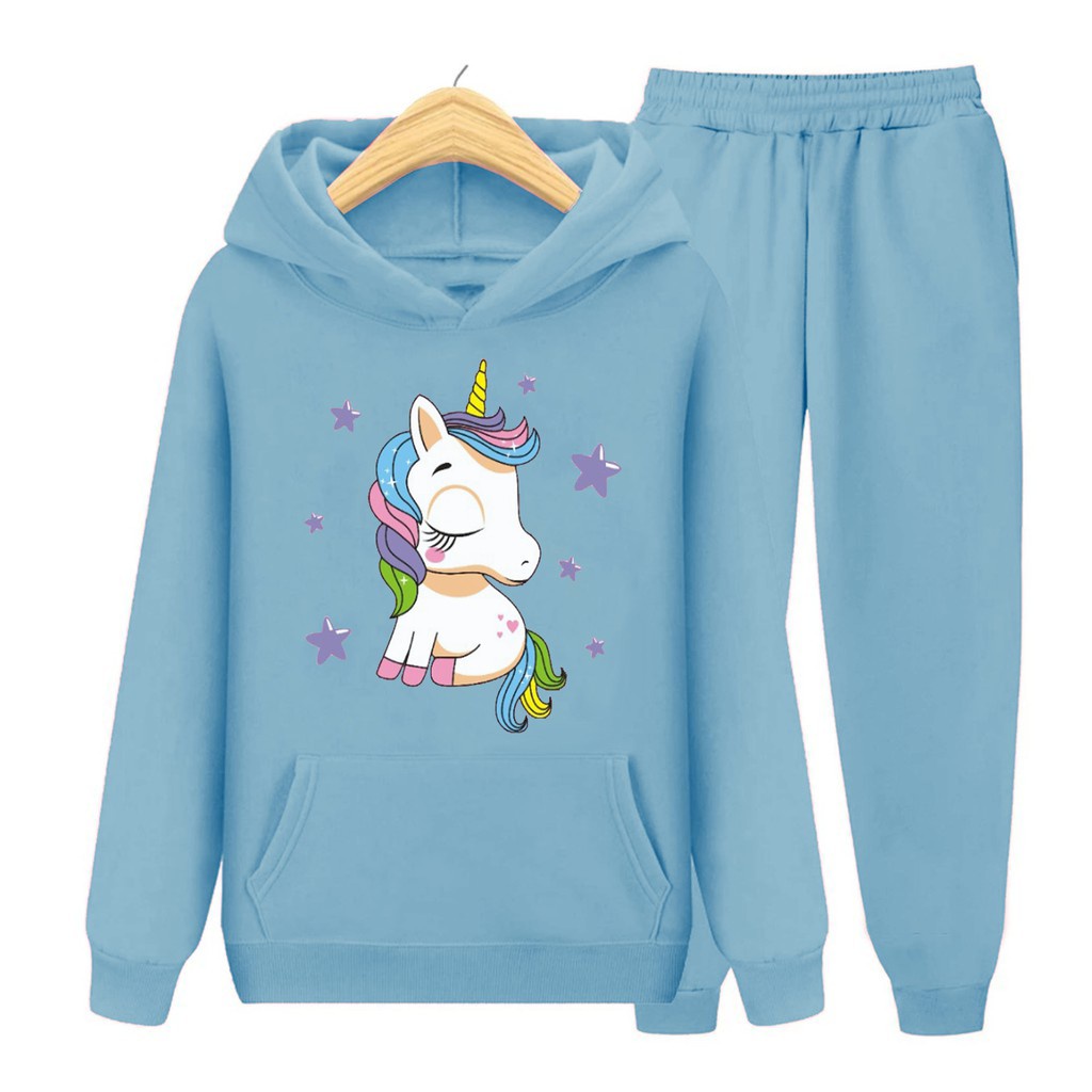 Setelan Anak Hoodie Sweater UNICORN DREAM / KUDA PONI 02/one set / Sweater + Celana