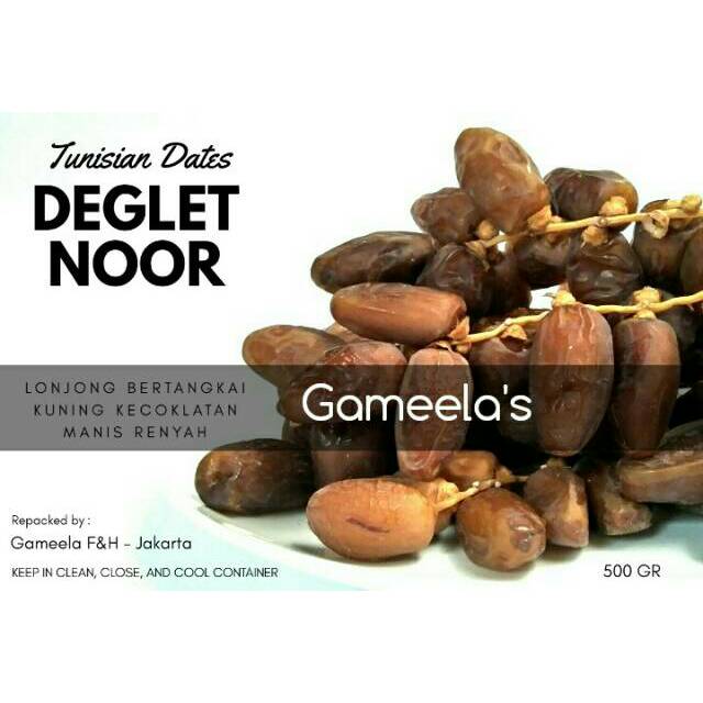 

Kurma Gameela Deglet Noor 500 Gr - Korma Tunis Tangkai Tunisian Dates Palm Fruit Palmfrutt Resep JSR