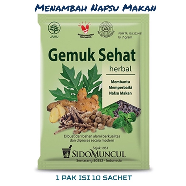 

Jamu Gemuk Sehat menambah Nafsu Makan